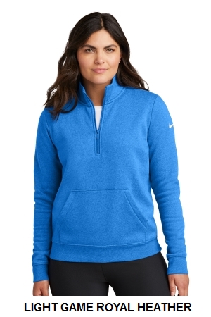 Nike Womens Club Fleece Sleeve Swoosh 1/2-Zip.  NIKE  NKDX6720