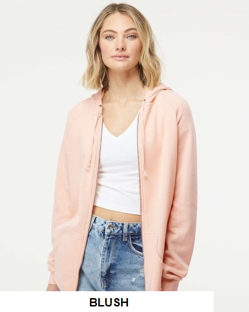 Independent Trading Co. Women's California Wave Wash Full-Zip Hooded Sweatshirt.  IND. TRADING  PRM2500Z