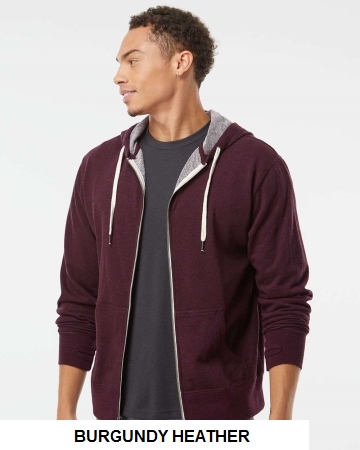 Independent Trading Co. - Heathered French Terry Full-Zip Hooded Sweatshirt - IND. TRADING  PRM90HTZ