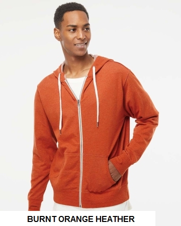 Independent Trading Co. - Heathered French Terry Full-Zip Hooded Sweatshirt - IND. TRADING  PRM90HTZ