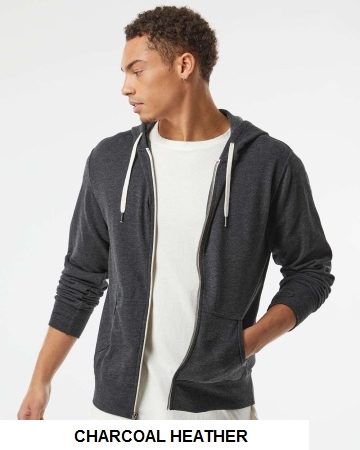 Independent Trading Co. - Heathered French Terry Full-Zip Hooded Sweatshirt - IND. TRADING  PRM90HTZ