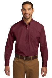 Port Authority® Long Sleeve Carefree Poplin Shirt.  PORT A.  W100