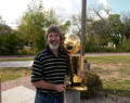 Devin Crotts with NBA Championship Trophy