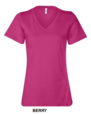 BELLA + CANVAS Women’s Relaxed Jersey V-Neck Tee.  BELLA  6405