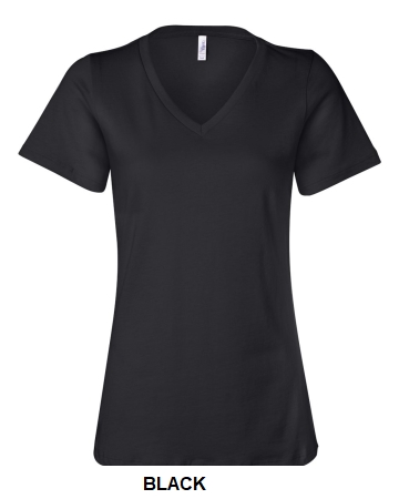 BELLA + CANVAS Women’s Relaxed Jersey V-Neck Tee.  BELLA  6405