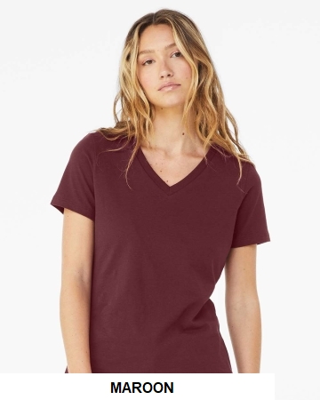 BELLA + CANVAS Women’s Relaxed Jersey V-Neck Tee.  BELLA  6405