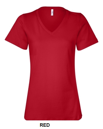 BELLA + CANVAS Women’s Relaxed Jersey V-Neck Tee.  BELLA  6405