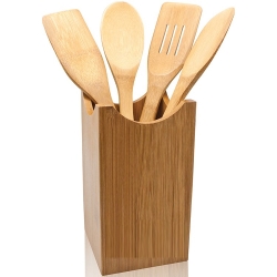 5 PC BAMBOO KITCHEN UTENSIL SET.  BUS05