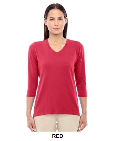 Devon & Jones Ladies' Perfect Fit™ Bracelet Length V-Neck Top", (DP184W)