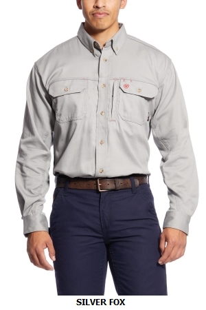 ARIAT 6.5 OZ VENTED BACK  FR DRESS SHIRT. XTO-FR241