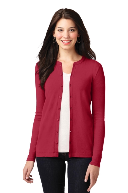 Port Authority® Ladies Concept Stretch Button-Front Cardigan. LM1008.