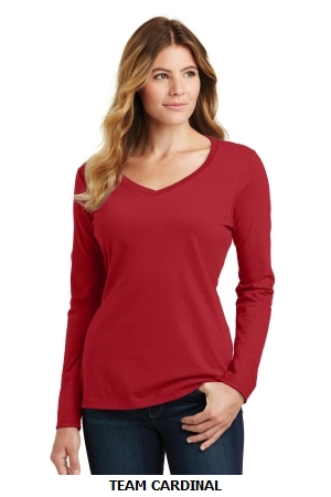 Port & Company® Ladies Long Sleeve Fan Favorite V-Neck Tee. LPC450VLS.