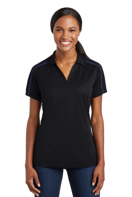 Sport-Tek Ladies Micropique Sport-Wick Piped Polo. LST653.