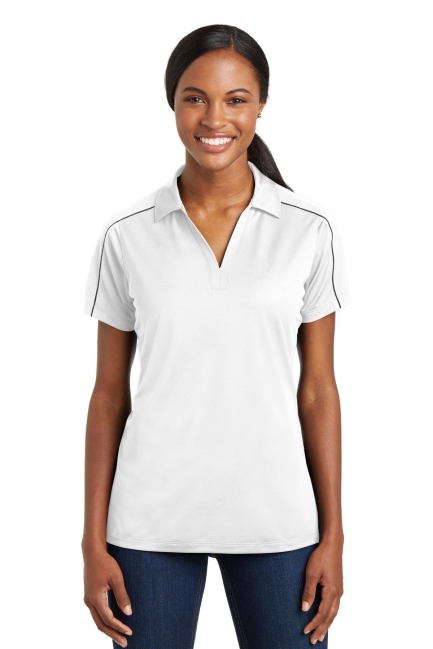 Sport-Tek Ladies Micropique Sport-Wick Piped Polo. LST653.