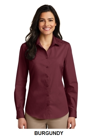 Port Authority Ladies Long Sleeve Carefree Poplin Shirt.  PORT A.  LW100