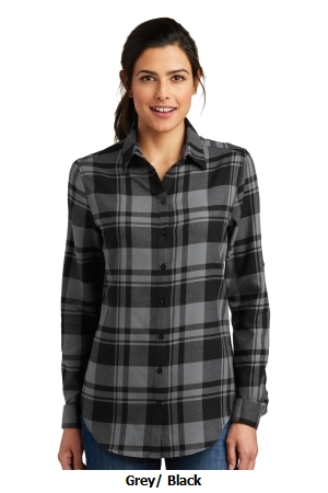 PORT AUTHORITY  LADIES PLAID FLANNEL TUNIC .  PORT A.  LW668