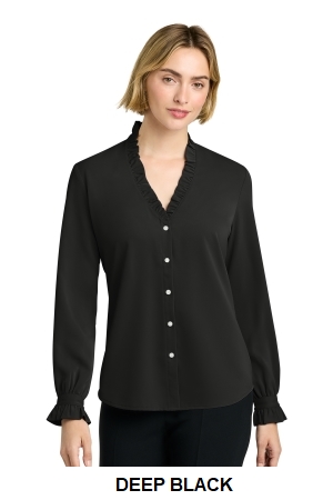 Brooks Brothers Women’s Long Sleeve Ruffle Collar Blouse.  BROOKS BROS  BB18011