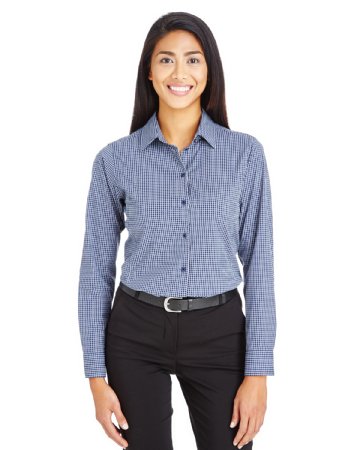 Devon & Jones CrownLux Performance Ladies Tonal Mini Check Shirt (DG535W)