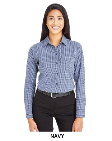 Devon & Jones CrownLux Performance Ladies Tonal Mini Check Shirt (DG535W)