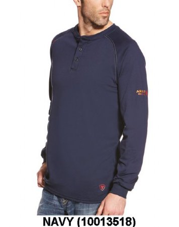Ariat Men's Flame-Resistant Long-Sleeve Henley Shirt. FR171