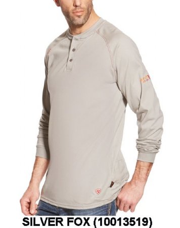 Ariat Men's Flame-Resistant Long-Sleeve Henley Shirt. FR171