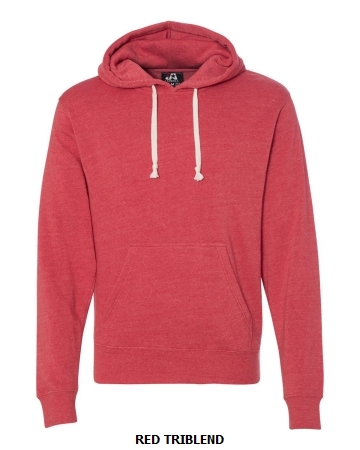 J America Adult Triblend Pullover Fleece Hood", (JA8871)