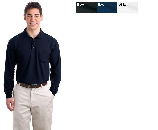 Port Authority® - Long Sleeve Silk Touch™ Polo with Pocket. (K500LSP)