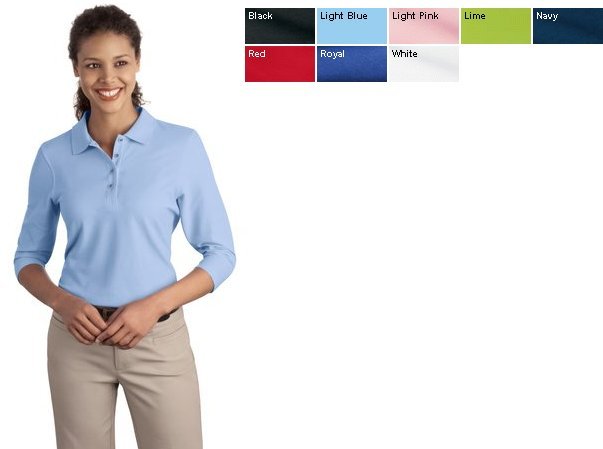 Port Authority® - Ladies Silk Touch™ 3/4-Sleeve Polo. (L562)