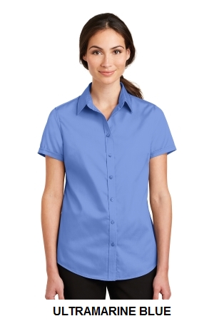 Port Authority Ladies Short Sleeve SuperPro Twill Shirt.  PORT A.  L664