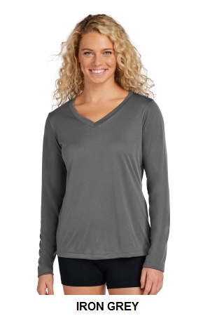 Sport-Tek Ladies Long Sleeve PosiCharge Competitor V-Neck Tee.  SPORT-TEK  LST350LS