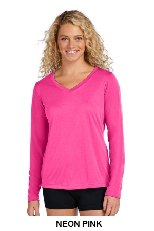 Sport-Tek Ladies Long Sleeve PosiCharge Competitor V-Neck Tee.  SPORT-TEK  LST350LS