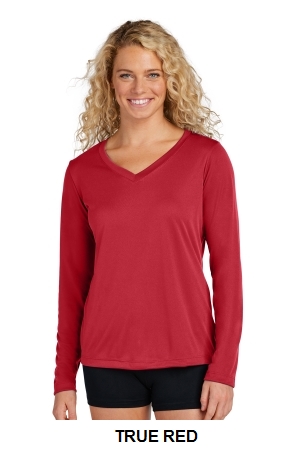 Sport-Tek Ladies Long Sleeve PosiCharge Competitor V-Neck Tee.  SPORT-TEK  LST350LS