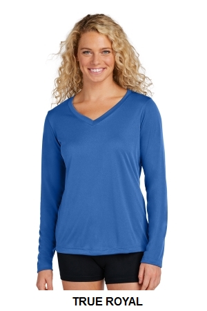 Sport-Tek Ladies Long Sleeve PosiCharge Competitor V-Neck Tee.  SPORT-TEK  LST350LS