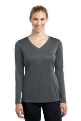 SPORT-TEK LADIES LONG SLEEVE POSICHARGE COMPETITOR V-NECK TEE.  SPORT-TEK  LST353LS