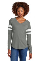 Sport-Tek Ladies Halftime Stripe Long Sleeve V-Neck Tee.  SPORT-TEK  LST6043