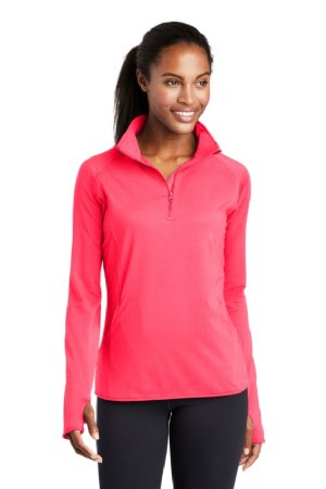 Sport-Tek Ladies Sport-Wick Stretch 1/2-Zip Pullover.  SPORT-TEK  LST850