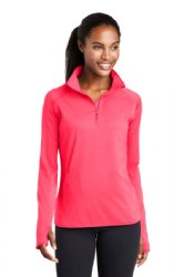 Sport-Tek Ladies Sport-Wick Stretch 1/2-Zip Pullover.  SPORT-TEK  LST850