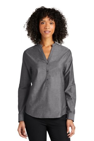 Port Authority Ladies Long Sleeve Chambray Easy Care Shirt.  PORT A.  LW382