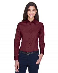 Harriton Women's Easy Blend Long Sleeve Twill Dress Shirt with Stain-Release.  HARRITON  M500W