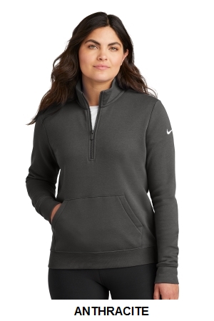 Nike Womens Club Fleece Sleeve Swoosh 1/2-Zip.  NIKE  NKDX6720