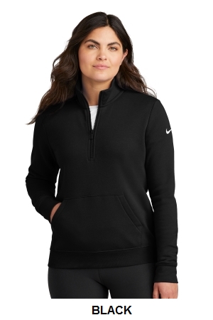 Nike Womens Club Fleece Sleeve Swoosh 1/2-Zip.  NIKE  NKDX6720