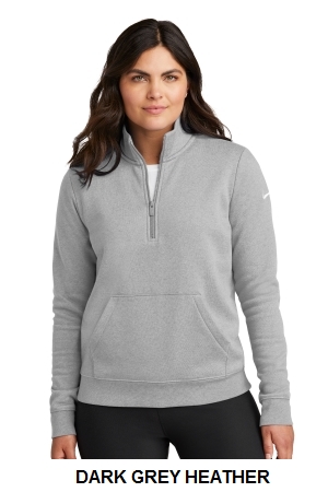 Nike Womens Club Fleece Sleeve Swoosh 1/2-Zip.  NIKE  NKDX6720