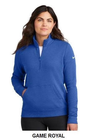 Nike Womens Club Fleece Sleeve Swoosh 1/2-Zip.  NIKE  NKDX6720