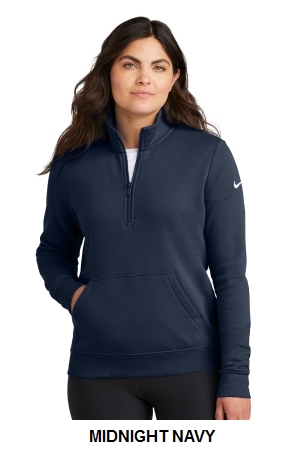 Nike Womens Club Fleece Sleeve Swoosh 1/2-Zip.  NIKE  NKDX6720