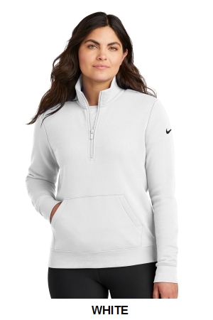 Nike Womens Club Fleece Sleeve Swoosh 1/2-Zip.  NIKE  NKDX6720