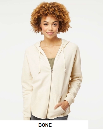 Independent Trading Co. Women's California Wave Wash Full-Zip Hooded Sweatshirt.  IND. TRADING  PRM2500Z