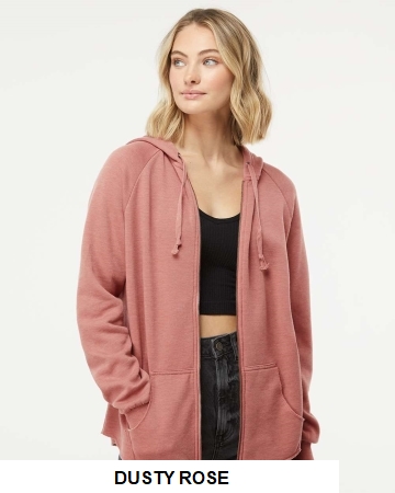 Independent Trading Co. Women's California Wave Wash Full-Zip Hooded Sweatshirt.  IND. TRADING  PRM2500Z