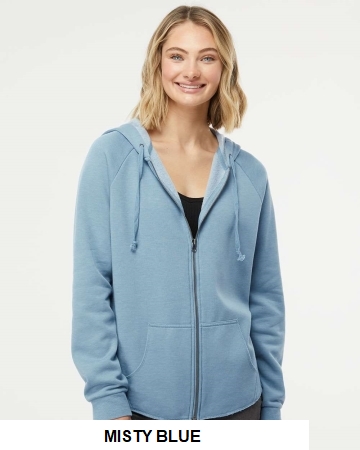 Independent Trading Co. Women's California Wave Wash Full-Zip Hooded Sweatshirt.  IND. TRADING  PRM2500Z