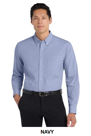 Port Authority Plaid Pattern Easy Care Shirt.  PORT A.  S639