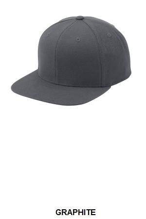 Sport-Tek Flat Bill Snapback Cap. STC19.